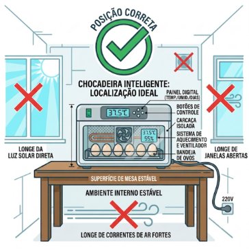 Posicionamento Correto da Chocadeira